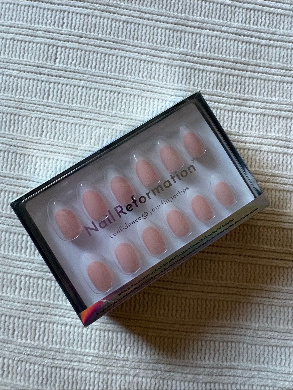 Nail Reformation French Tip Soft Pink Almond Press-On Nails